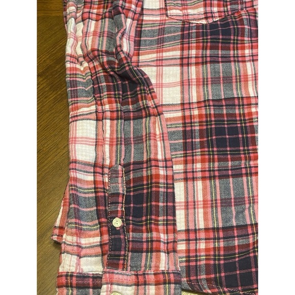 Abercrombie & Fitch Plaid Button-Up Shirt Pink Blue M Flannel Western Wear - Picture 5 of 11